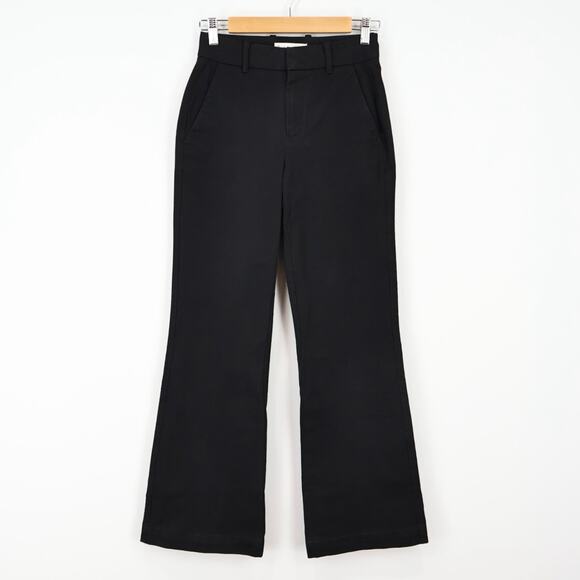 Everlane The Bi-Stretch Mid Rise Stretch Flare Leg Pant In Black Size 00 - Picture 4 of 9